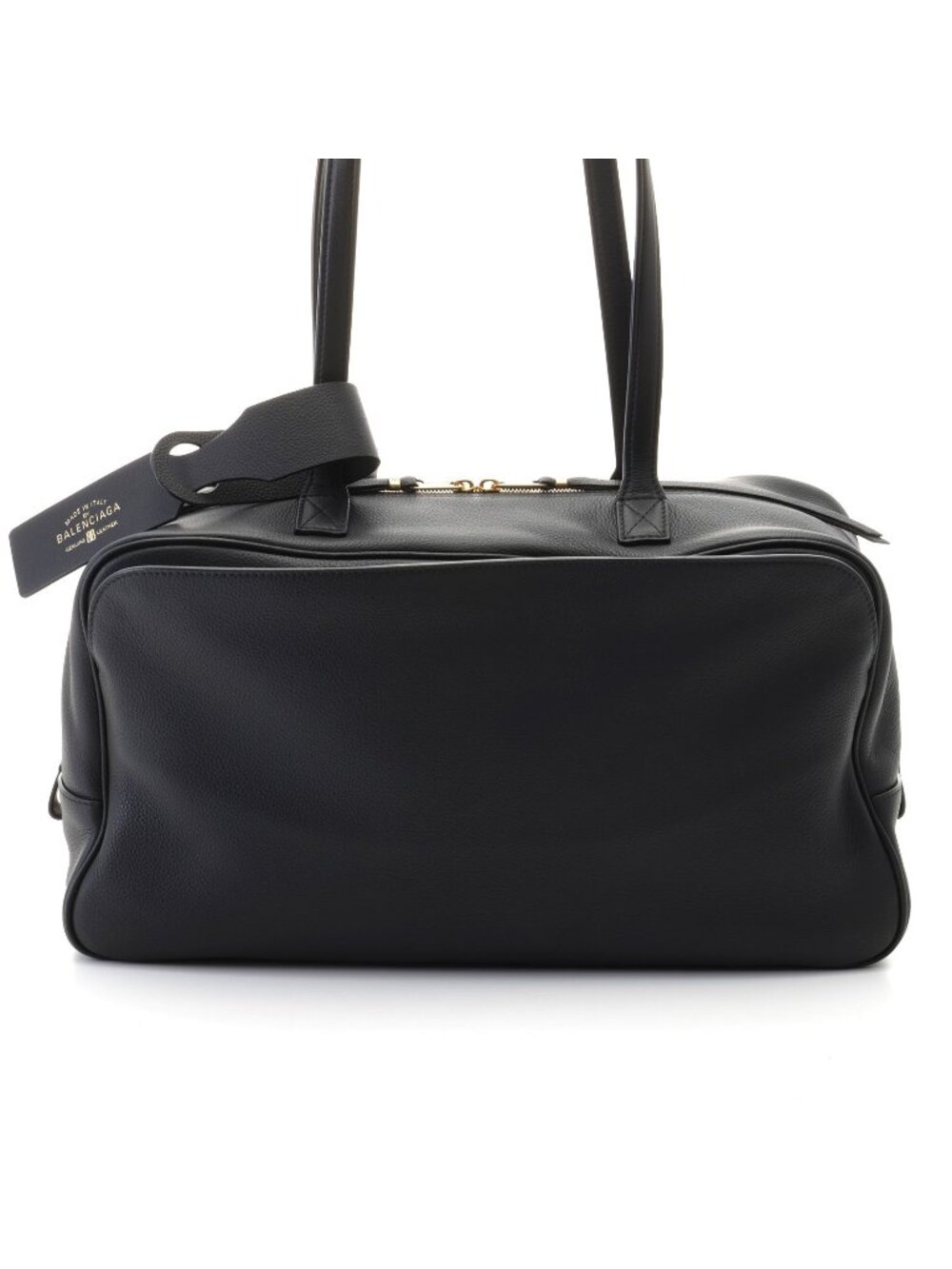 Balenciaga Carry Bowling Bag Black Leather